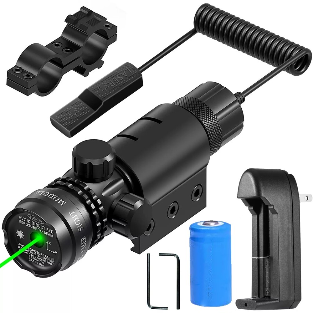 Green Laser Sight Rifle Dot Scope Laser Remote Switch Rail Barrel Mount ASN
