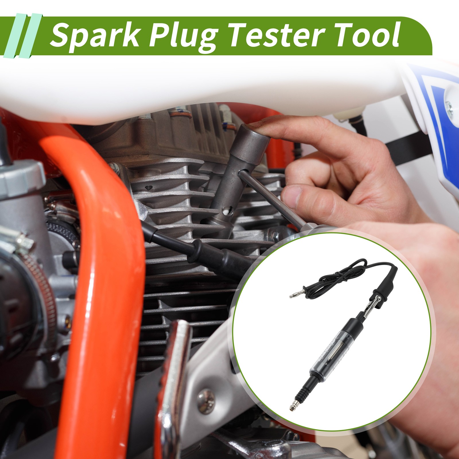 1Pc Black Plastic and Metal Ignition Tester for Car