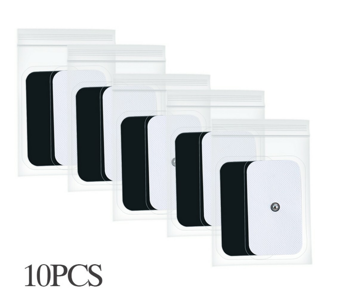 WIDE ELECTRODE MASSAGE REPLACEMENT PADS (10) 9X5CM FOR TENS THERAPY MASSAGER