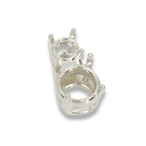 Two Stone Round Pre-notched Pendant Mounting