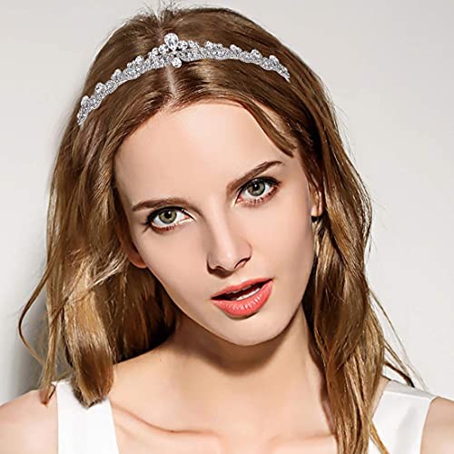 Ever Faith Women's Austrian Crystal Wedding Tiara Headband Clear Silver-Tone
