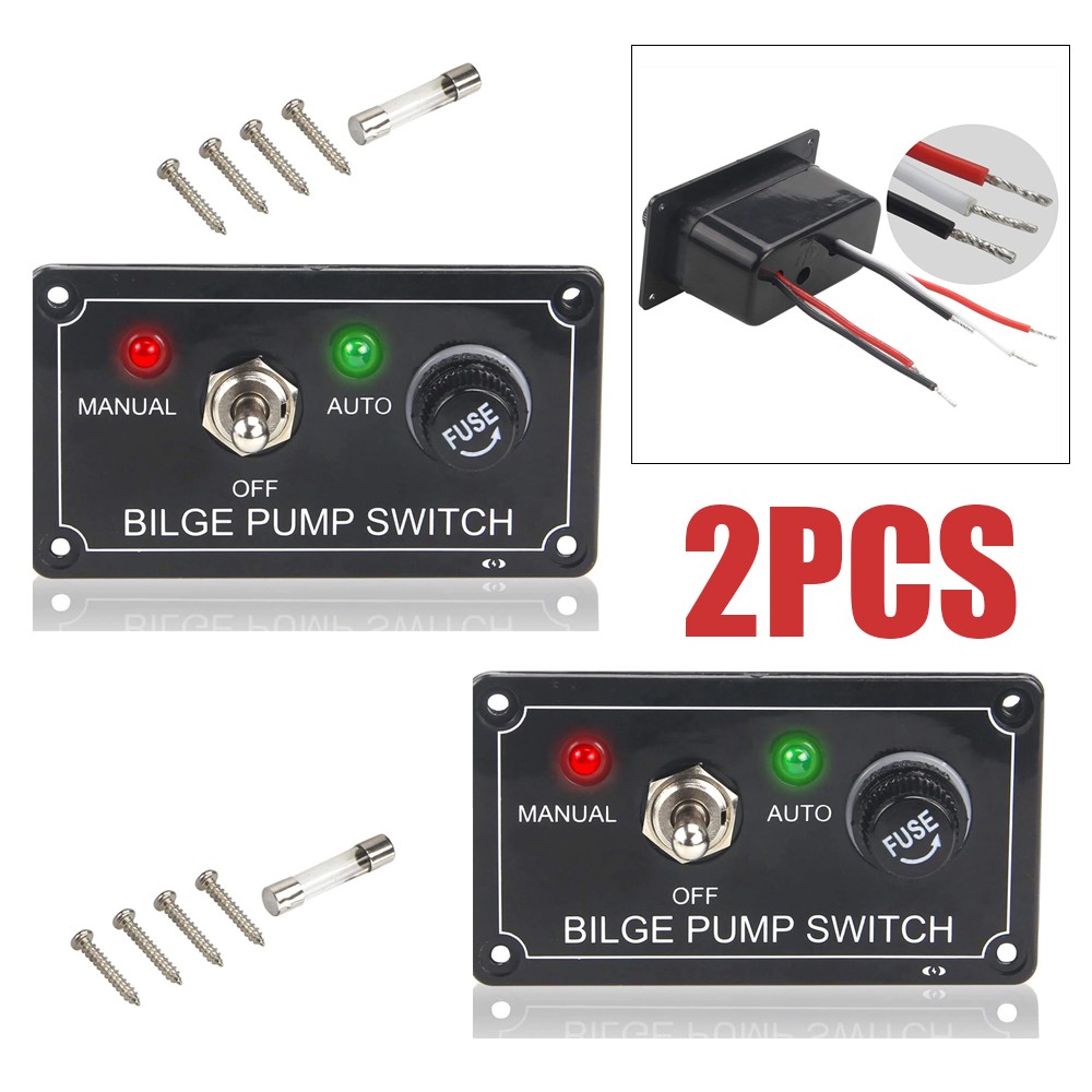 Marine 12V 5A 3 Mode Bilge Pump Switch Rocker Toggle Control Panel For Boat ATV