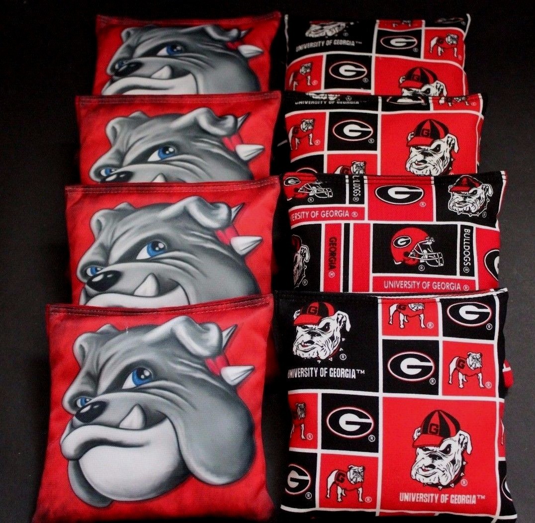 UNIVERSITY OF GEORGIA BULLDOGS  Set of 8 ACA Regulation Cornhole Bean Bags B206