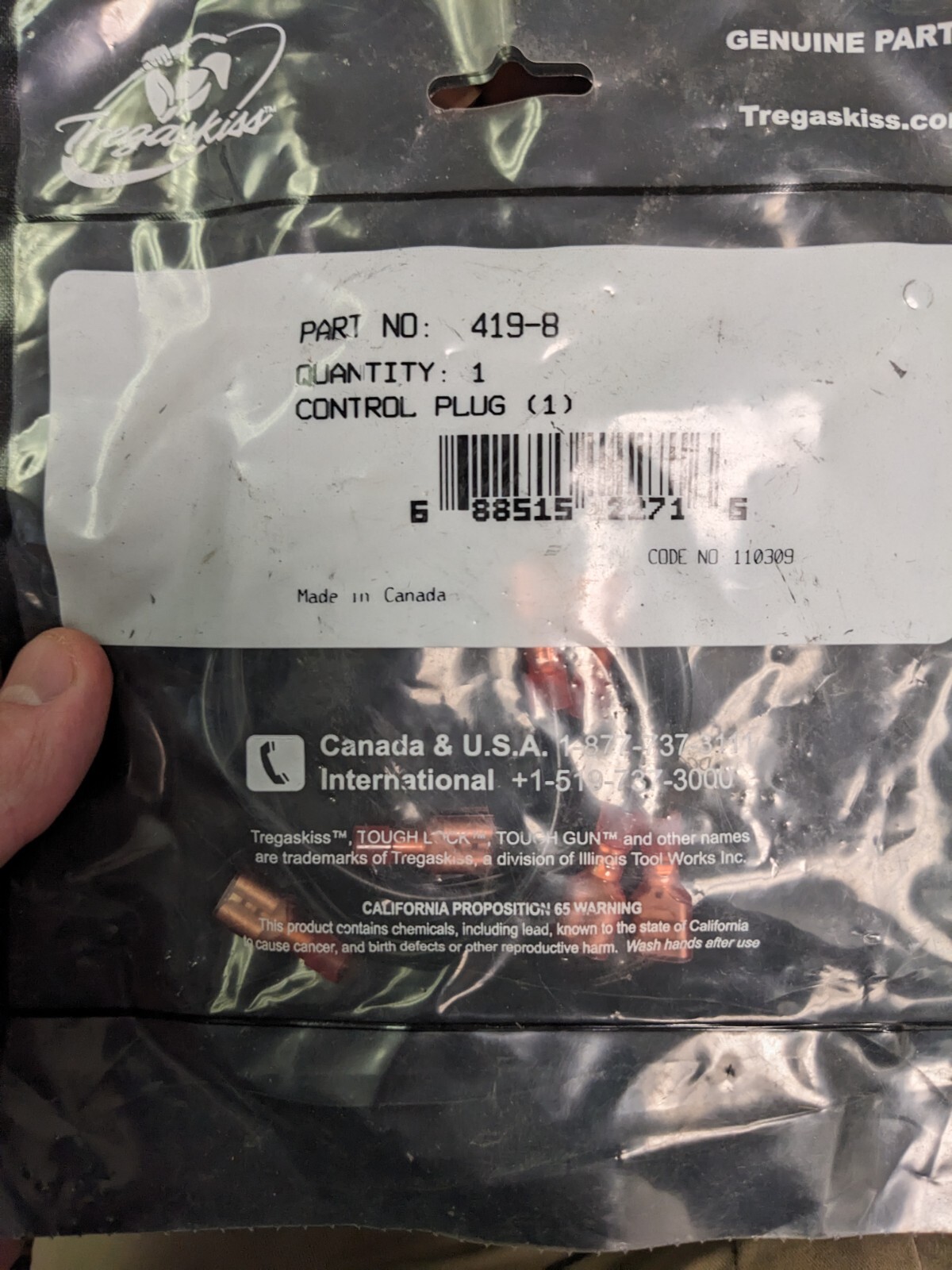 TREGASKISS 419-8 CONTROL PLUG