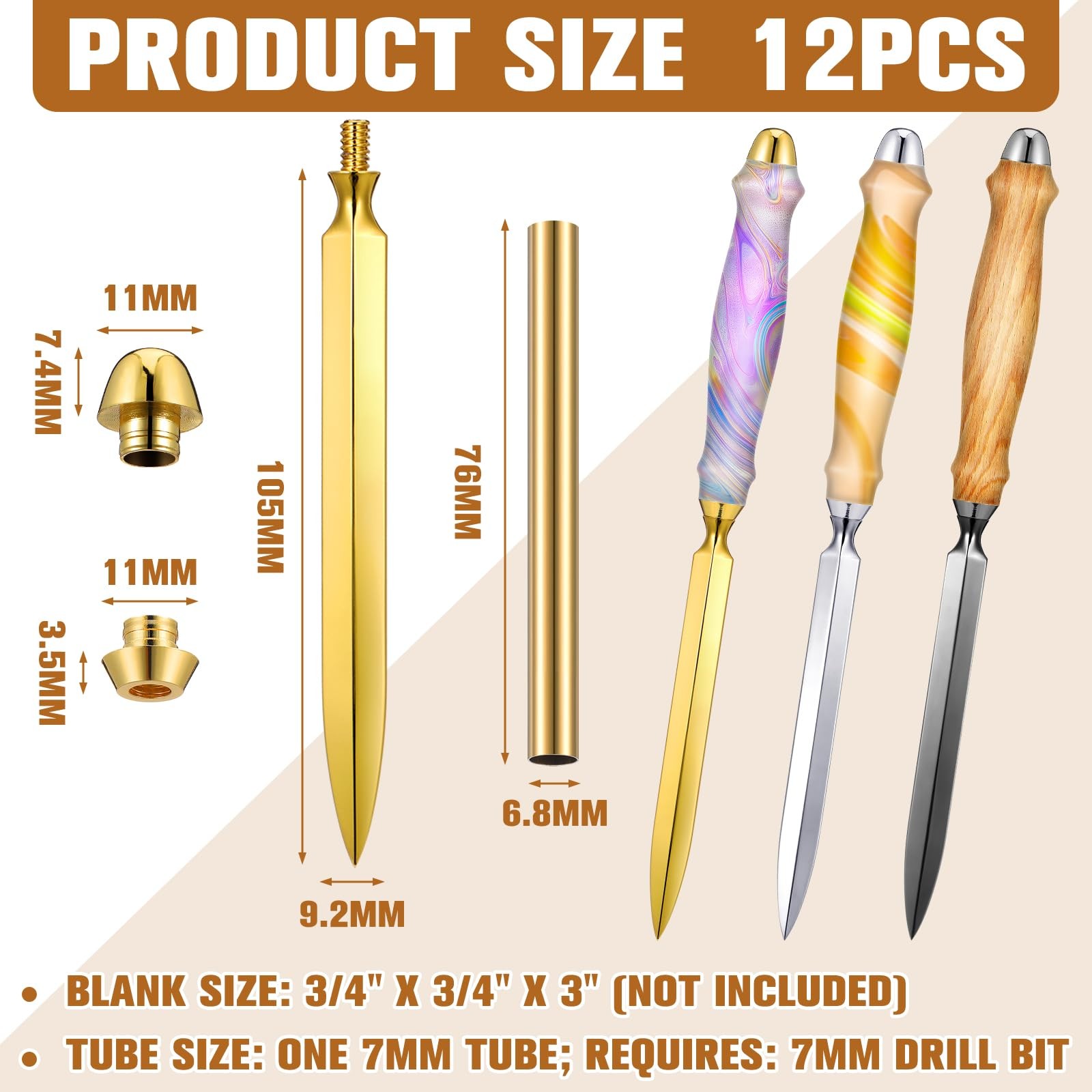 9 Set Letter Opener Woodturning Project Kit DIY Envelope Slitter Paper Mail Kits