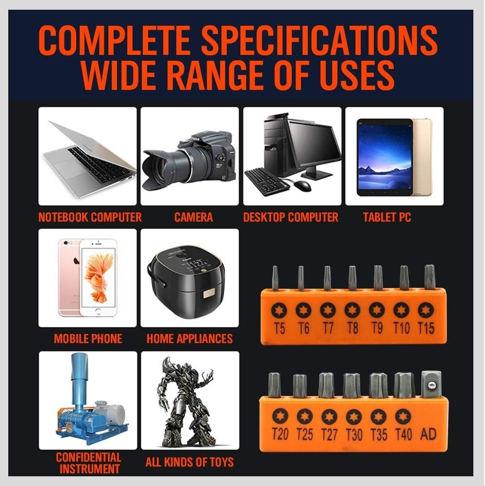Durable 14-Piece Tamper Resistant Star Bit Set for Automotive & Electronics