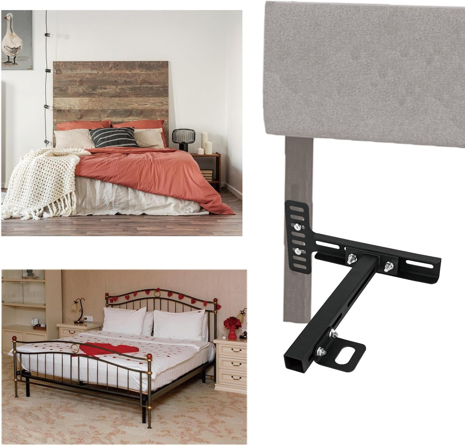 2Pcs Adjustable Headboard Brackets, Universal Headboard Bracket, Bed Extension A