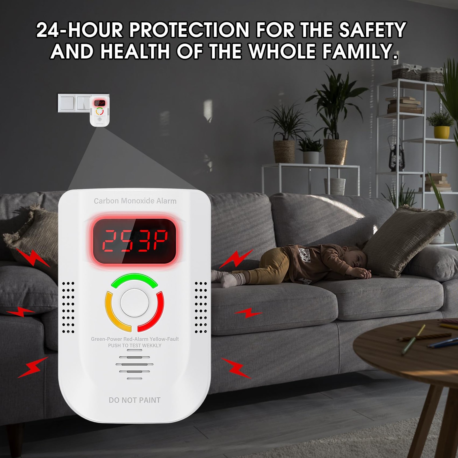 Deller Carbon Monoxide Detector 2 Pack Plug-in