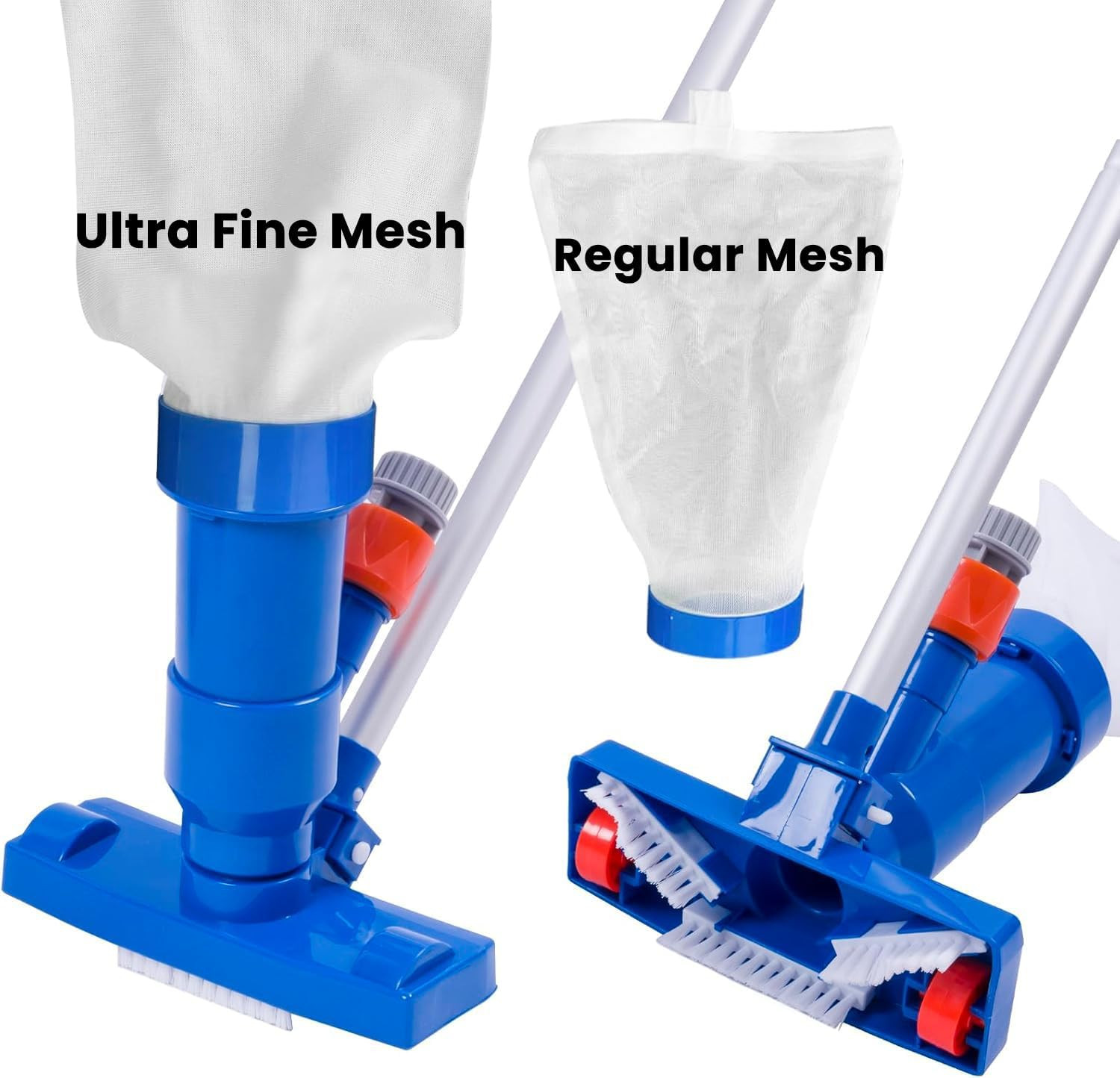 Pool Spa Jet Vacuum Cleaner with 56" Pole and 2 Filter Bags (Ultra Fine and Reg)