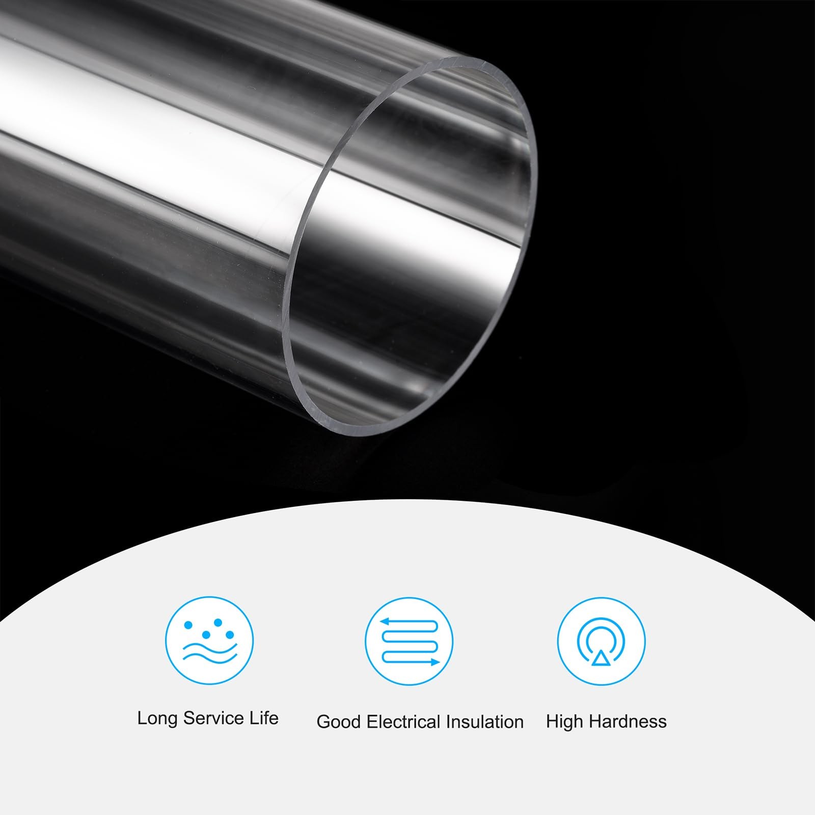 MECCANIXITY Plastic Pipe Rigid Polycarbonate Round 2.8"IDx3"ODx17", Clear
