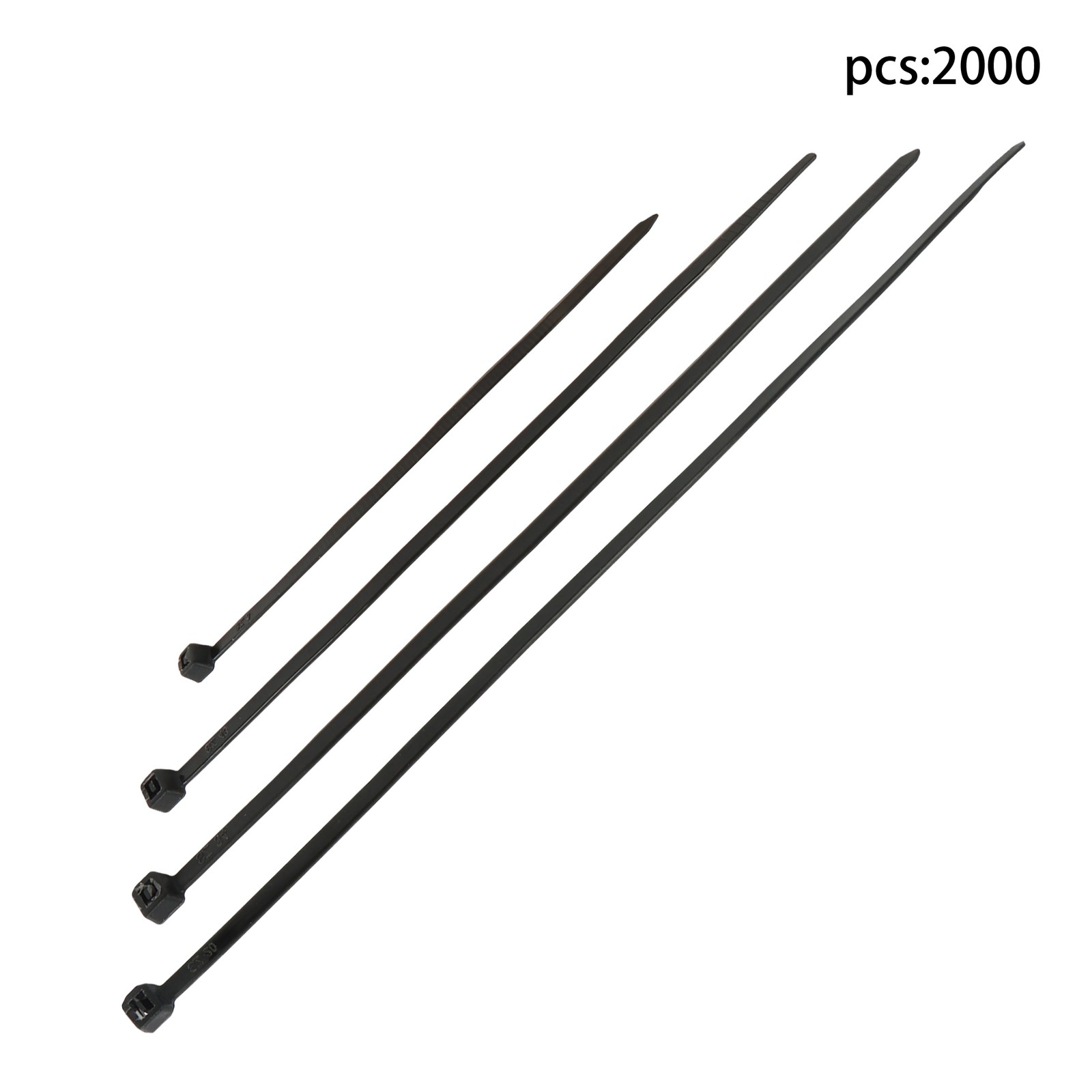 2000 PCS Self-locking Nylon Zip Ties Assorted Sizes 4+6+8+12 Inch Cable ties