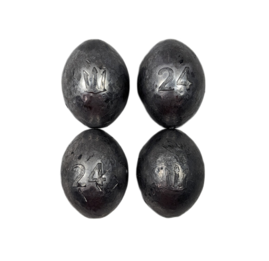 Seaworx Egg Sinker 24oz Heavy Duty Lead Fishing Weight 4-Pack For Deep Sea