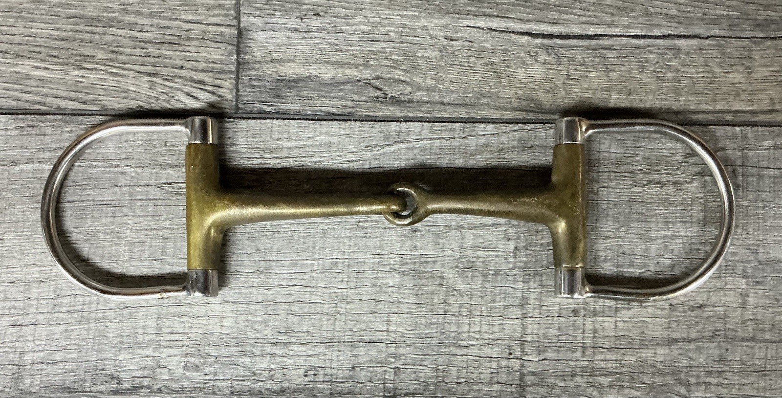 Horse Tack - Brass Stainless Steel D Ring Snaffle Bit