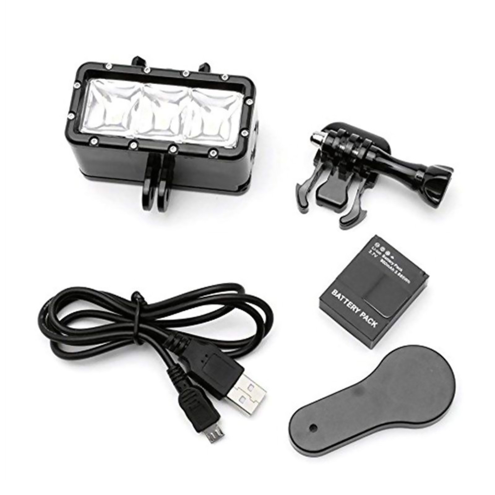 3.7V Waterproof Light LED Mount 3 Lighting Modes For GoPro Hero 5 4 3+ 3 SJ4000