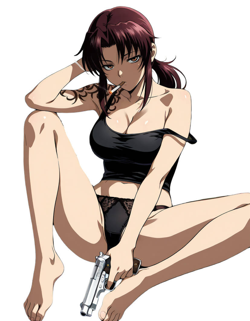 Revy Black Lagoon Waifu Weatherproof Anime Sticker 6" Car Decal