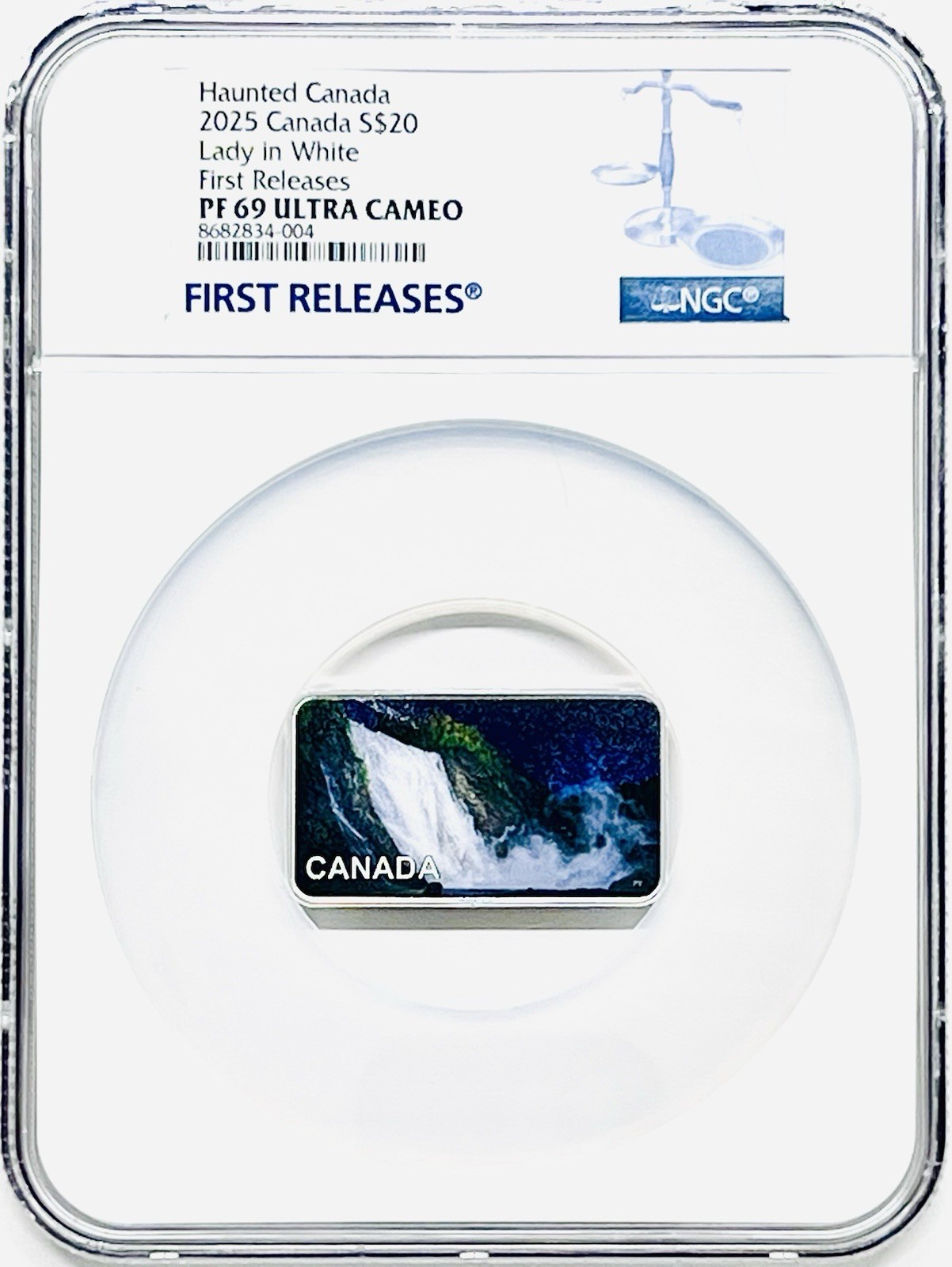 2025 $20 HAUNTED CANADA 1OZ SILVER LADY IN WHITE NGC PF69 ULTRA CAMEO FR (POP=4)