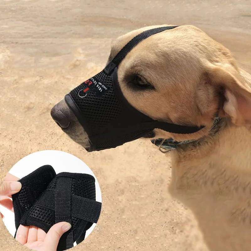 1PCS Adjustable Dog Muzzle Breathable Dog Mouth Cover Collar Anti Barking