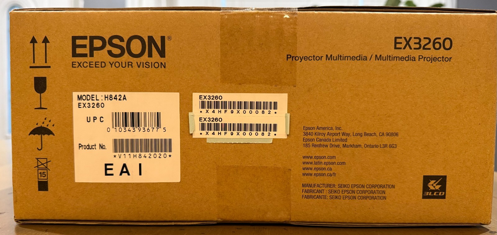 EPSON 3260/PRO EX7260 PROJECTOR - NEW-OTHER