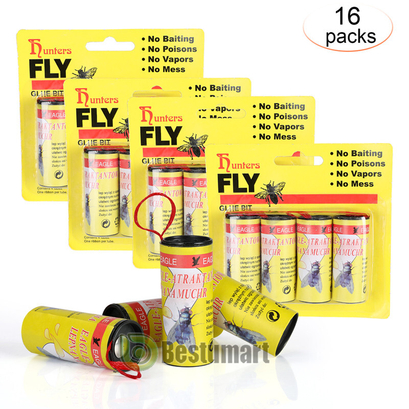 Insect Bug Fruit Fly Glue Paper Catcher Trap Ribbon Tape Sticky Flies 16 Rolls