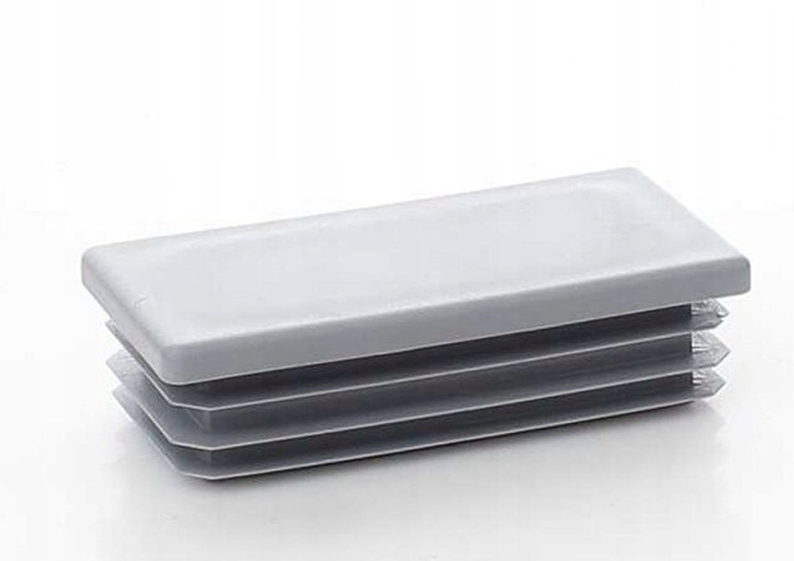 10x Rectangular Tube Lamellar Plug 30x60 mm Grey End Caps Plastic