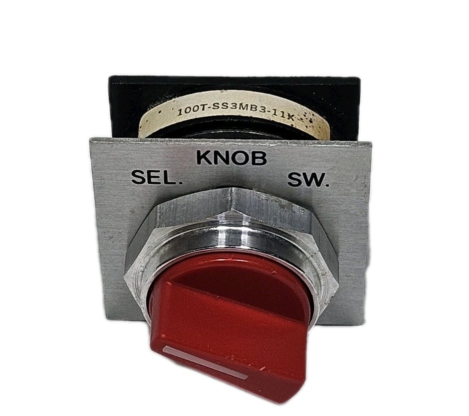 CEMA 100T-SS3MB3-11K 3-Position Selector Switch Actuator Red Knob - No Contacts