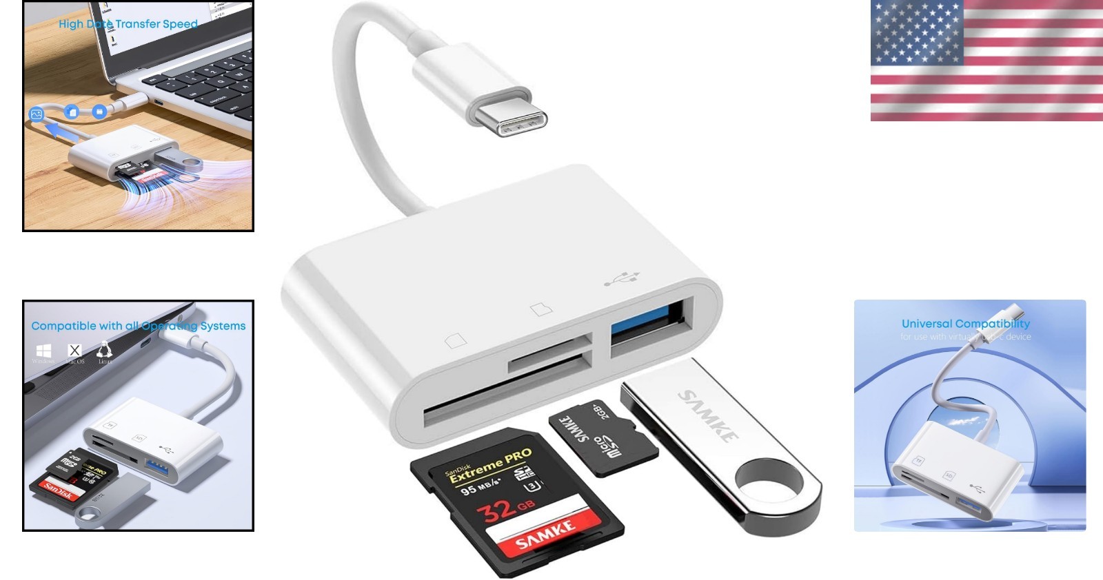 Bidirectional USB C Card Reader for Effortless File Sharing Across Devices