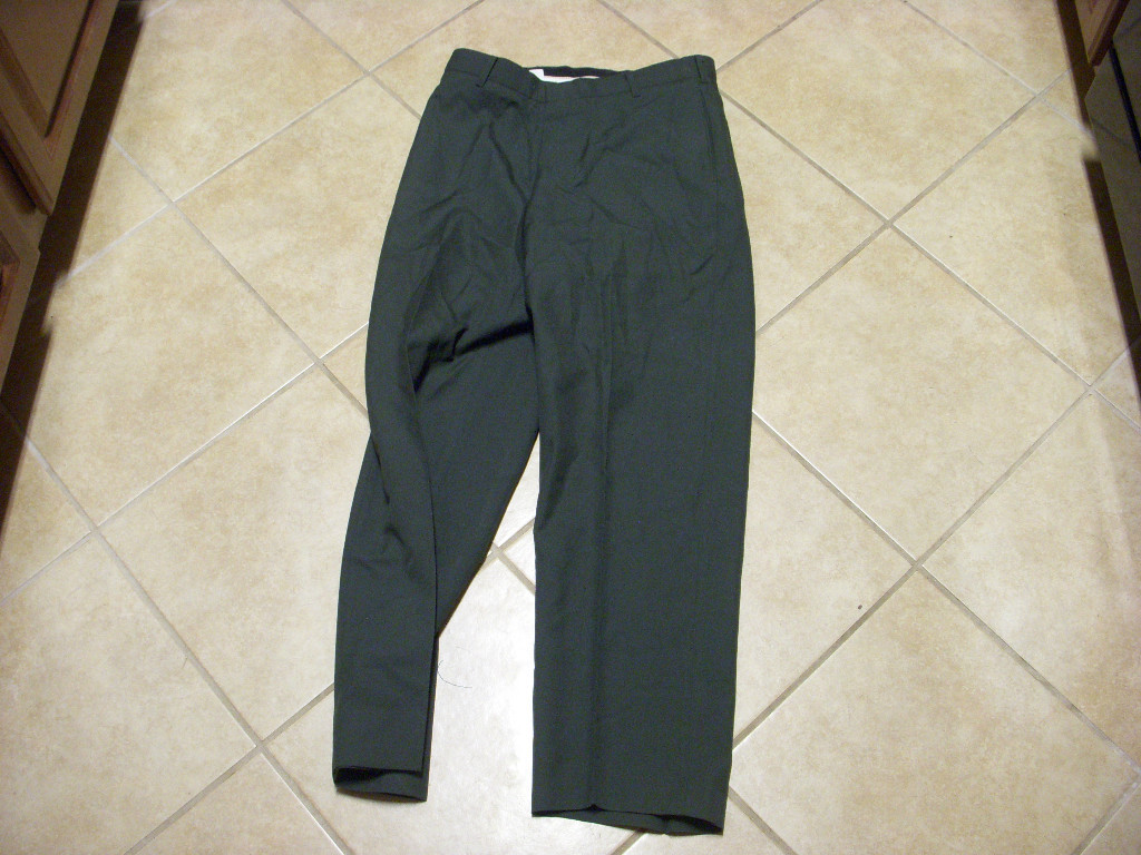 US ARMY MENS GREEN POLYWOOL SERGE PANTS SZ 32R