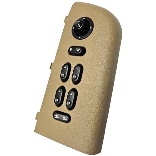 Master Window Switch and Tan Bezel Assembly Tan Without Power Folding Mirrors