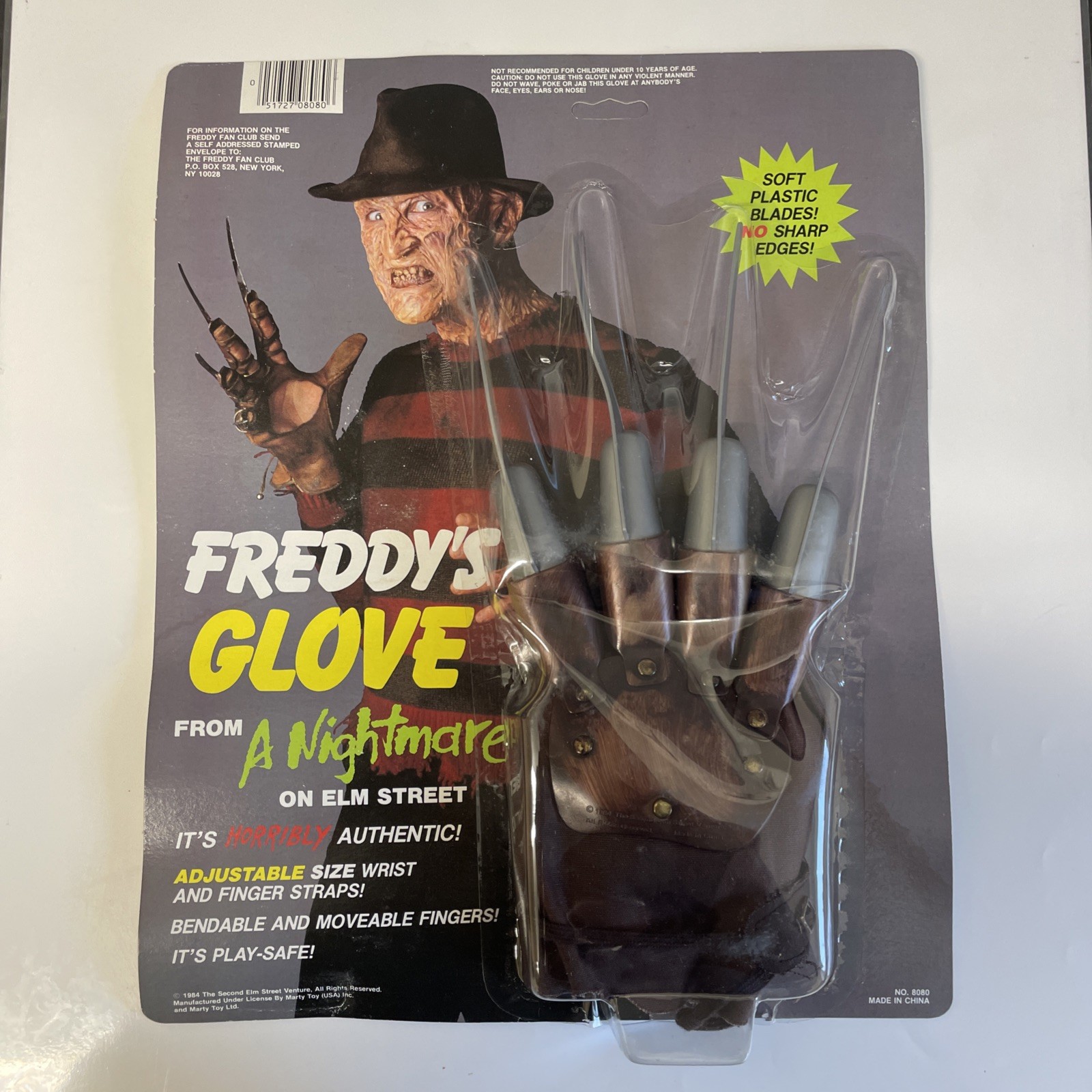 1984 Sealed The Nightmare on Elm Street Freddys Glove - MOC BNIB Unpunched Card
