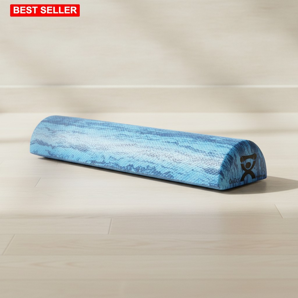 Foam Roller 6X36 Inches Blue Marble Firm EVA Massage Therapy Sport