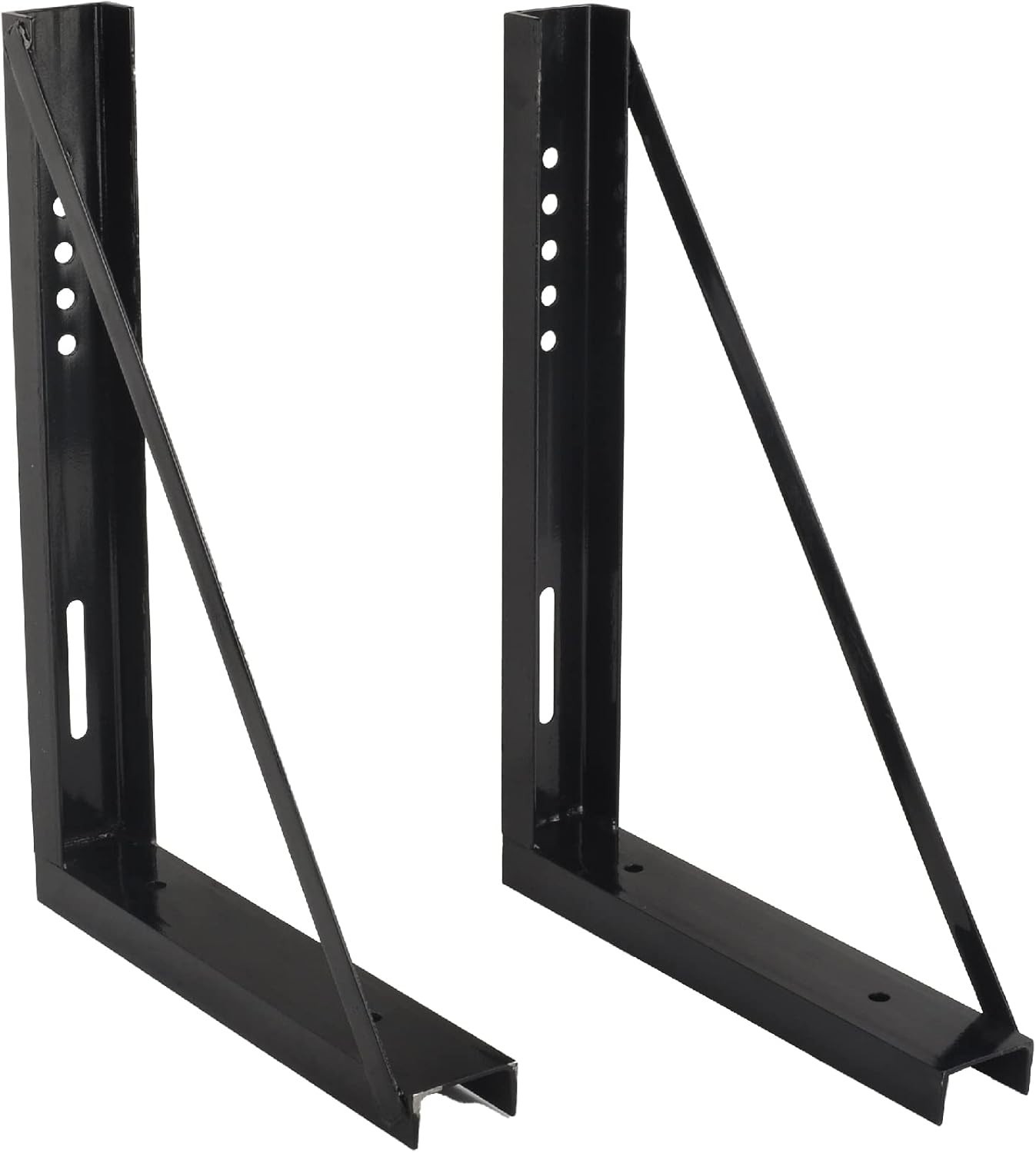 18’’x24’’ Bolted Steel Mounting Brackets for Trailer Tool Box, Set of 2 - Black