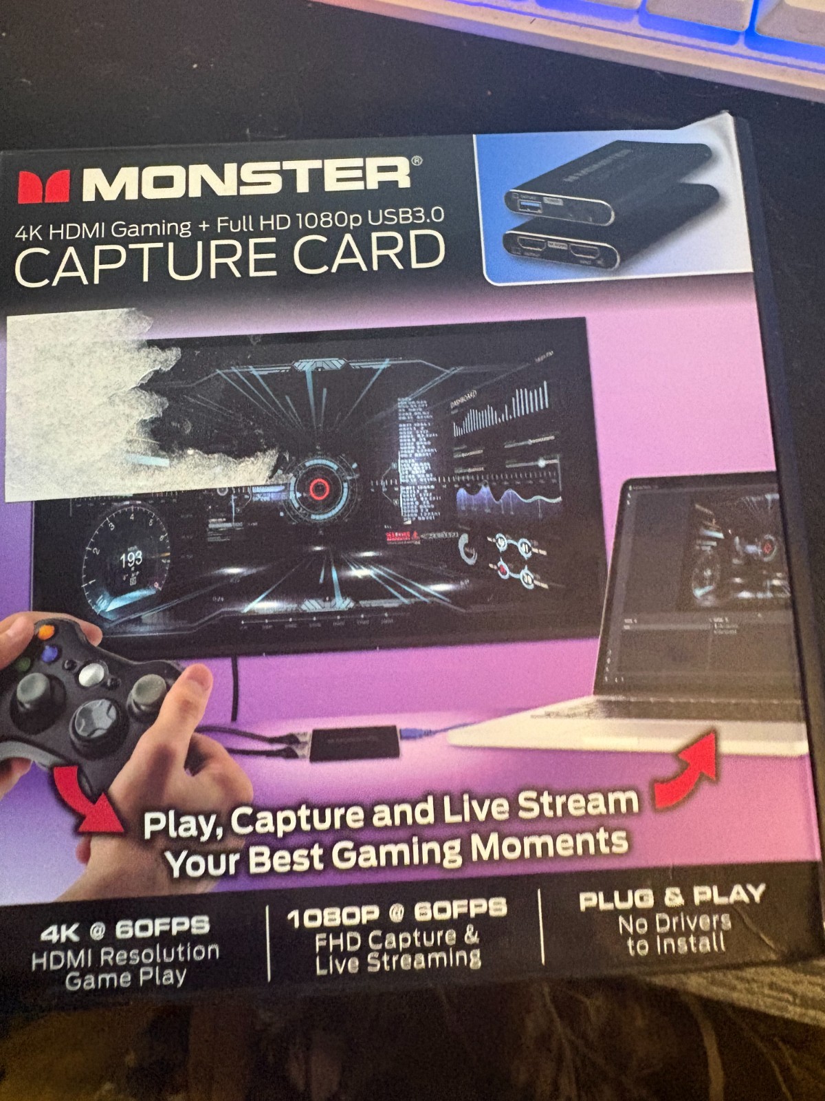Monster 4K HDMI Video Capture Card USB 3.0 Digital Capture MAD1-2024-BLK