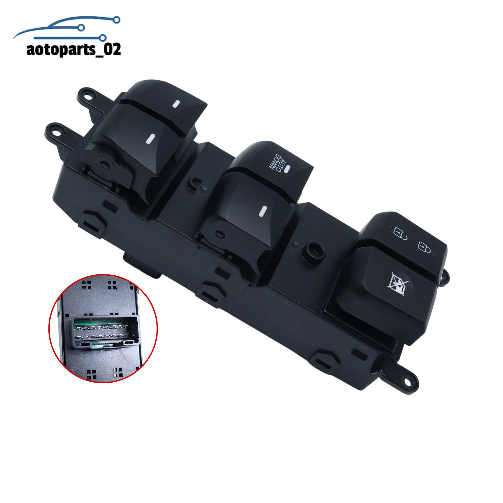 Front Driver Side Master Window Switch AUTO DOWN For 2013-17 Hyundai Elantra GT