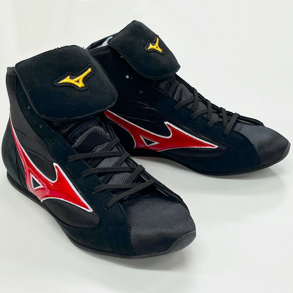 Mizuno Short Boxing Shoes BM538 Easy Spectra Black×Metal Red×Silver 24-28.5cm