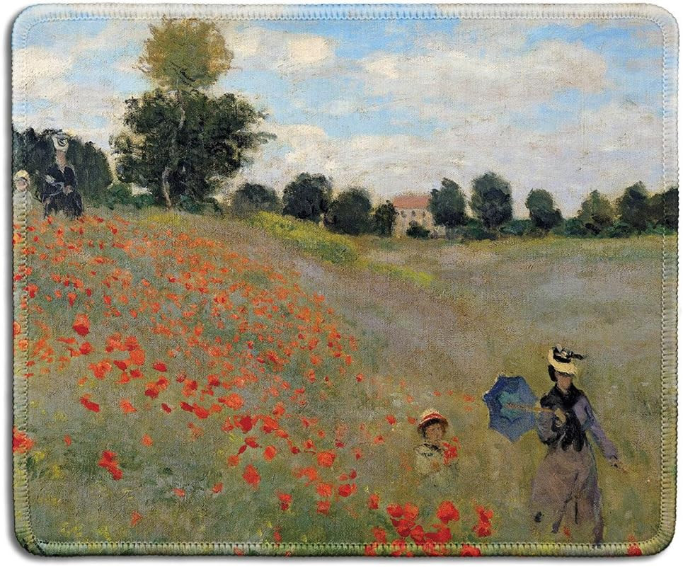 - Art Mousepad - Natural Rubber Mouse Pad with Famous Fine Art Painting of Poppy