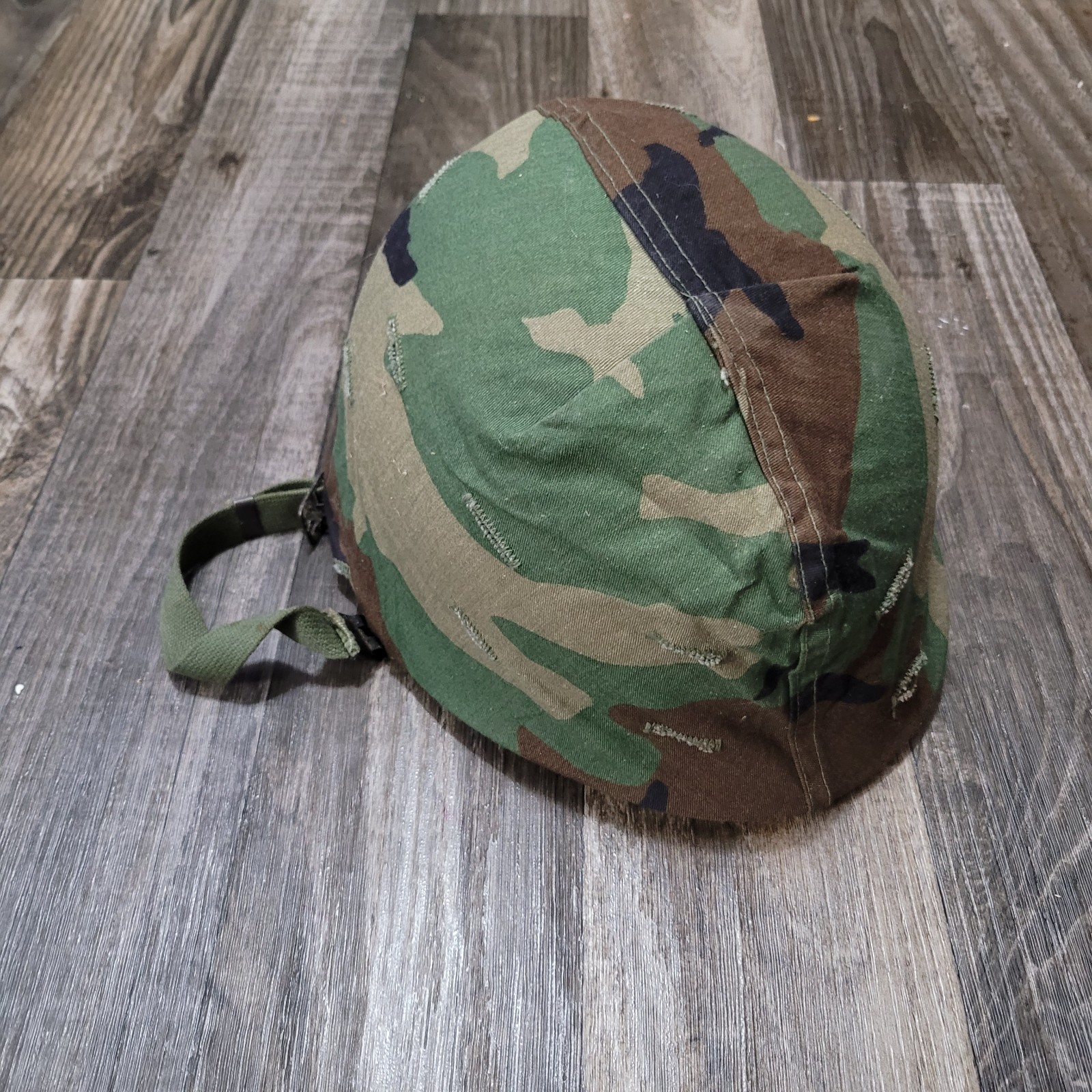 Military Issue 1980s M1 Helmet w/ Liner and Woodland Cover Ground Troops Type 1
