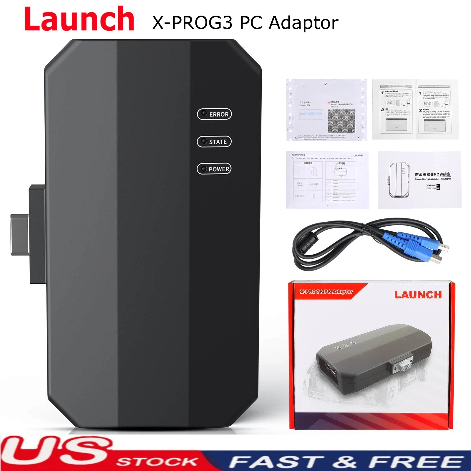 Launch X431 IMMO GIII X-Prog 3 X-PROG3 PC Adaptor Engine Data Validation US