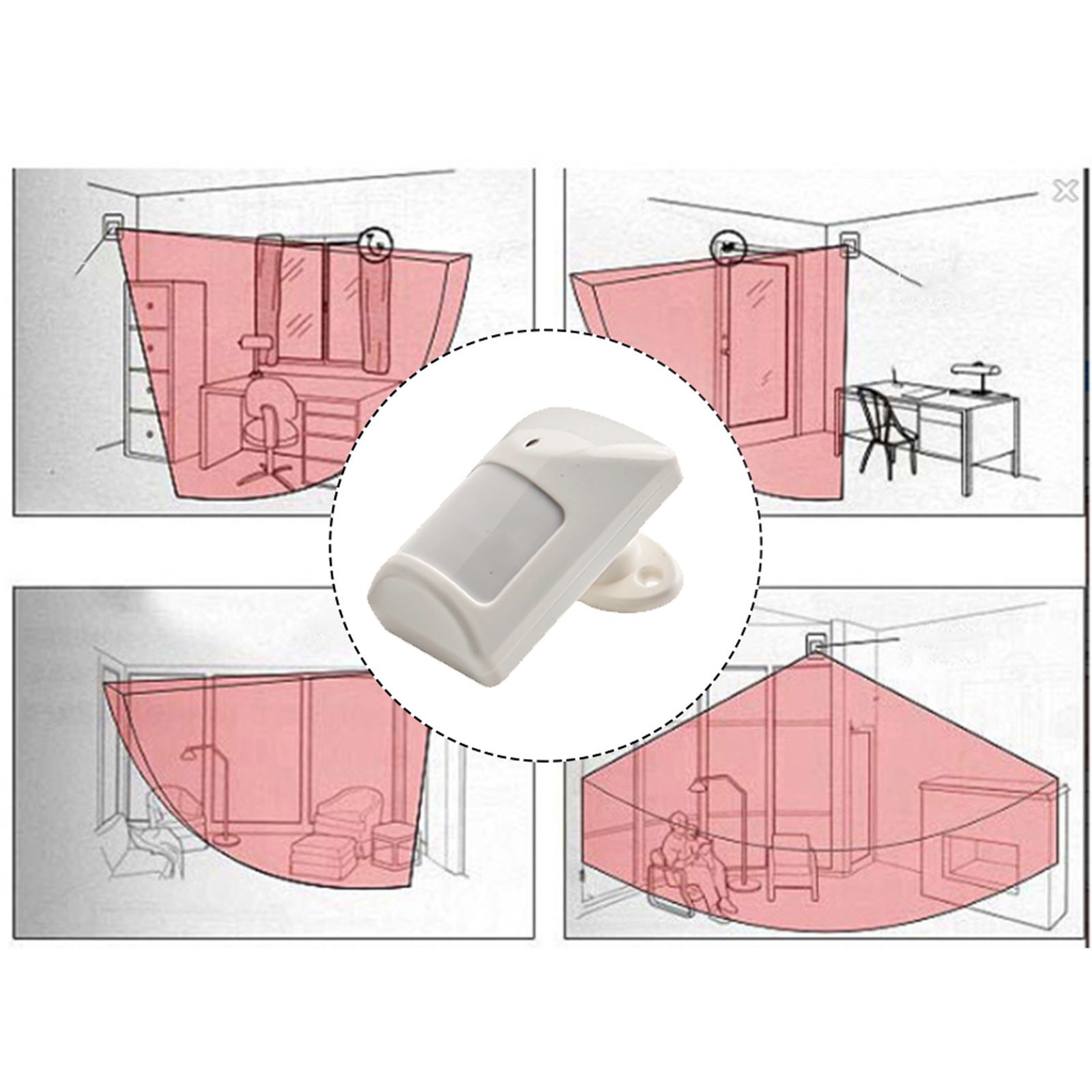 Wide Angle Infrared PIR Motion Sensor with Customizable Alarm Output Options