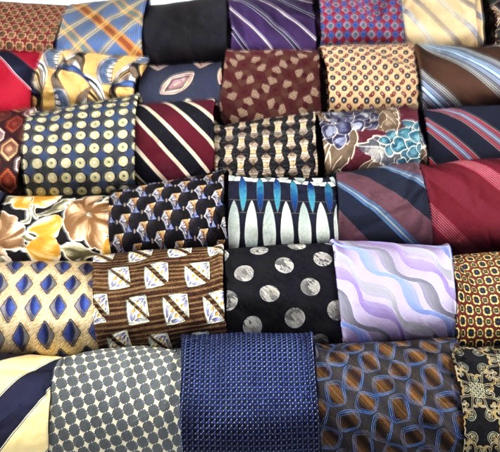 54 Pc Neckties Lot Mix Wear Quilting Craft Cutter Upcycle Wholesale Tie Lots