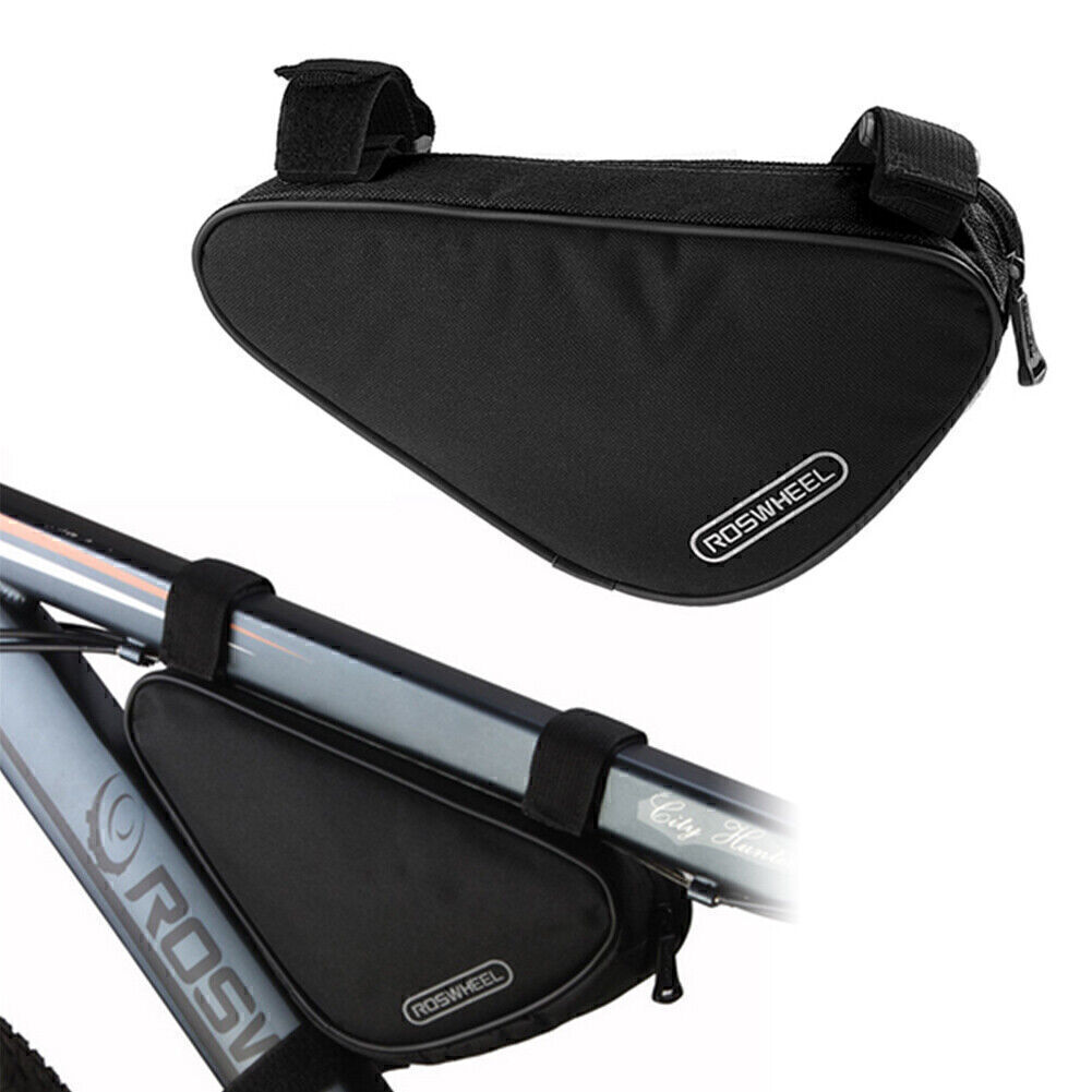 Black Roswheel Triangle Cycling Bicycle Front Tube Frame Bag Mountain Bike Bag