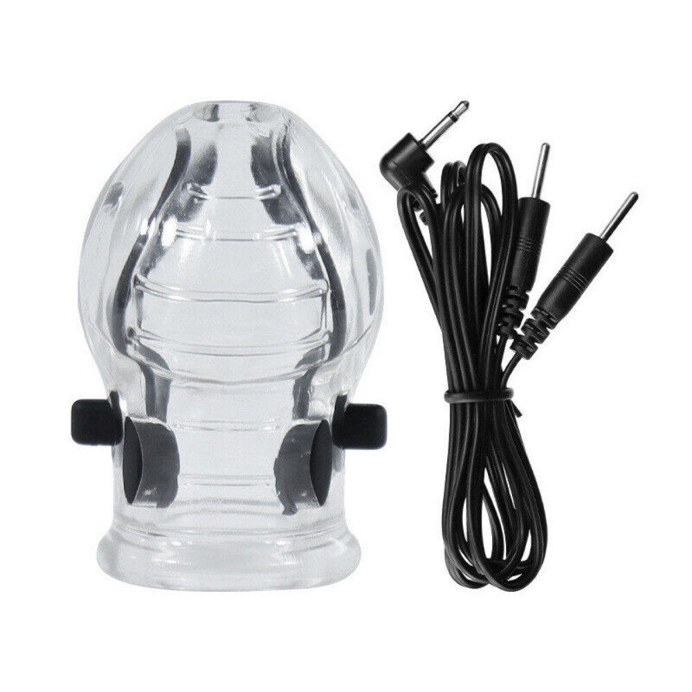Electric E-Stim Penis Stretcher Enhancer Ball-Scrotum-Ring-Delay-Ejaculation Men