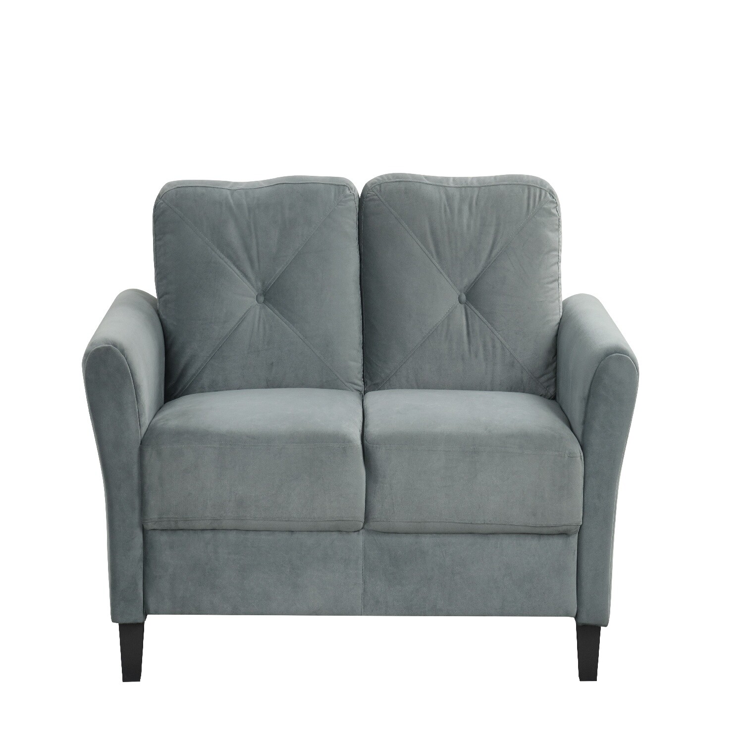 Loveseat Sofa Couch 2-Seater Upholstered Sofa Couch Living Room Sofa Gray/Black