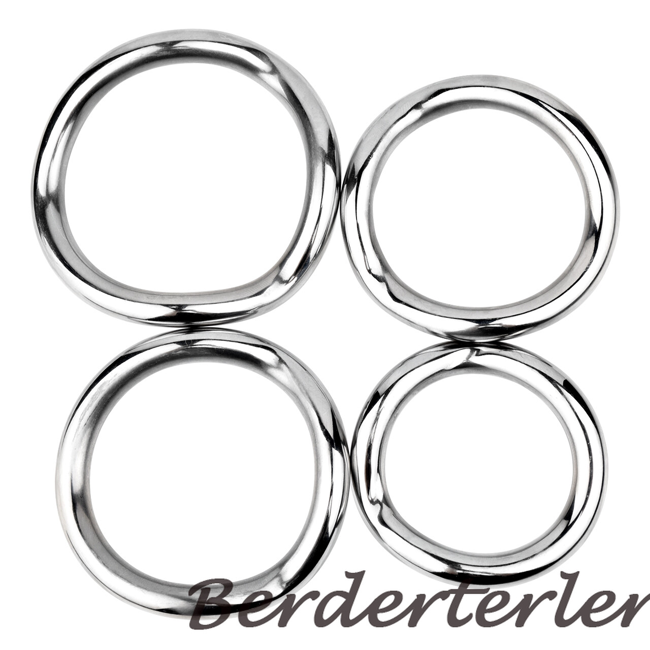 Chrome Golden Metal Rings Delay Ejaculation Curved Rings for Men Ball Stretcher