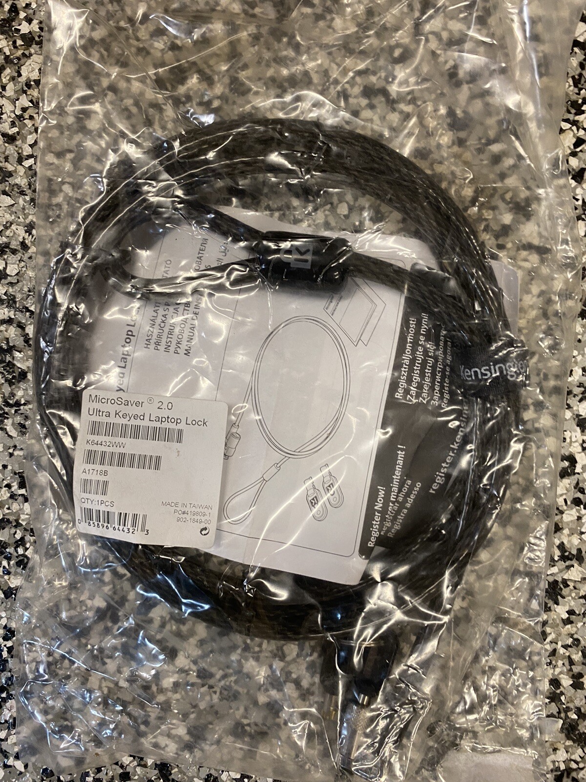 Kensington  2.0 Keyed Ultra Laptop Lock - Silver - Carbon Steel New In Packaging