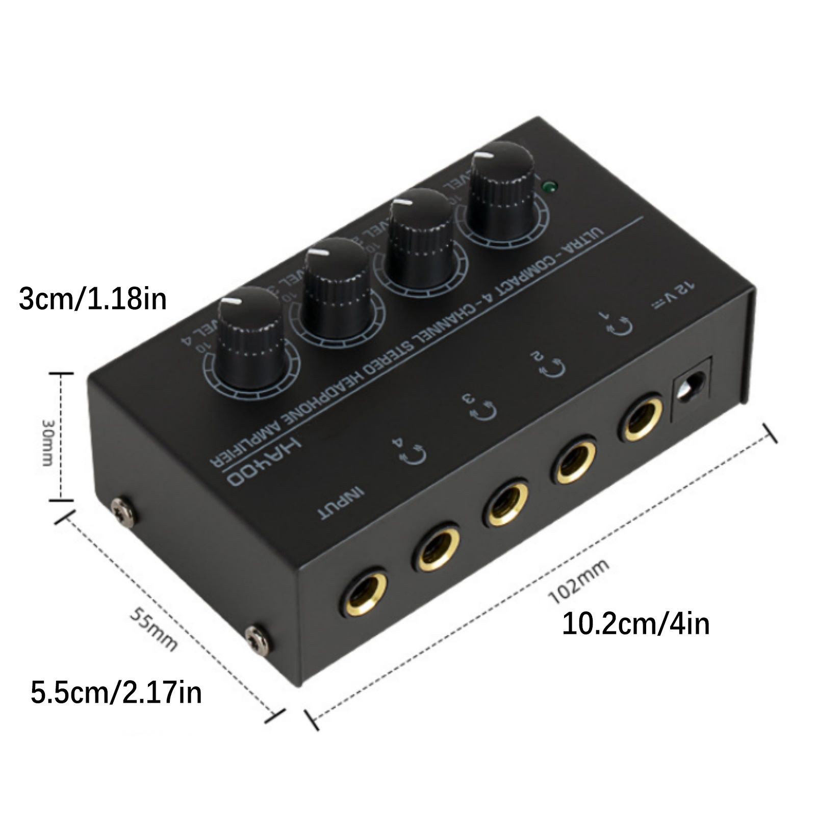 4 Channels Mini Stereo Headphone Ultra-Compact Audio Amplifier Accessories