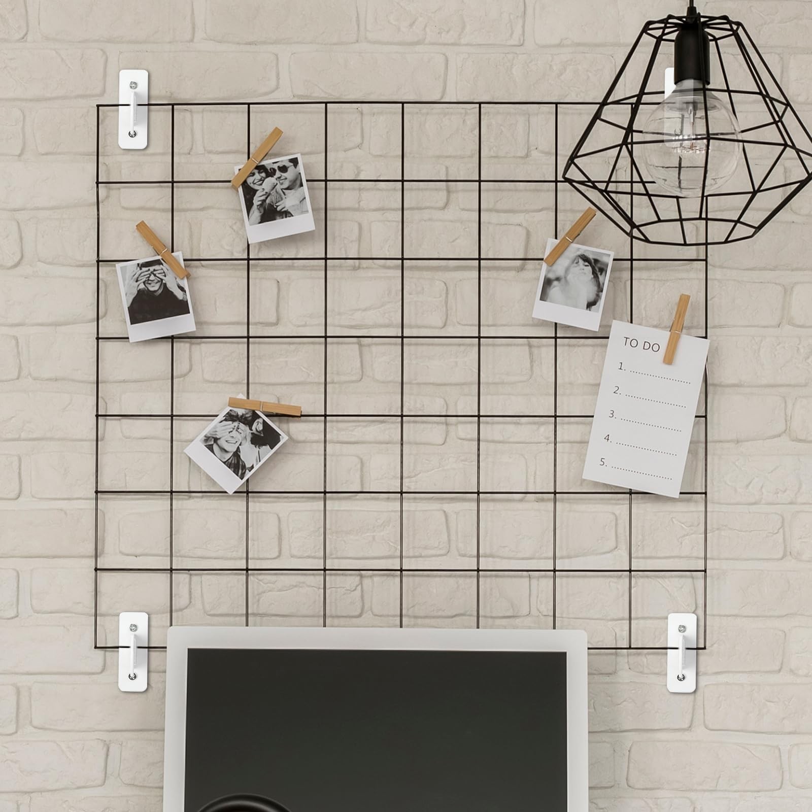 Gridwall Mount Brackets Metal Wall Panel Display Hook Accessory White 24 PCS