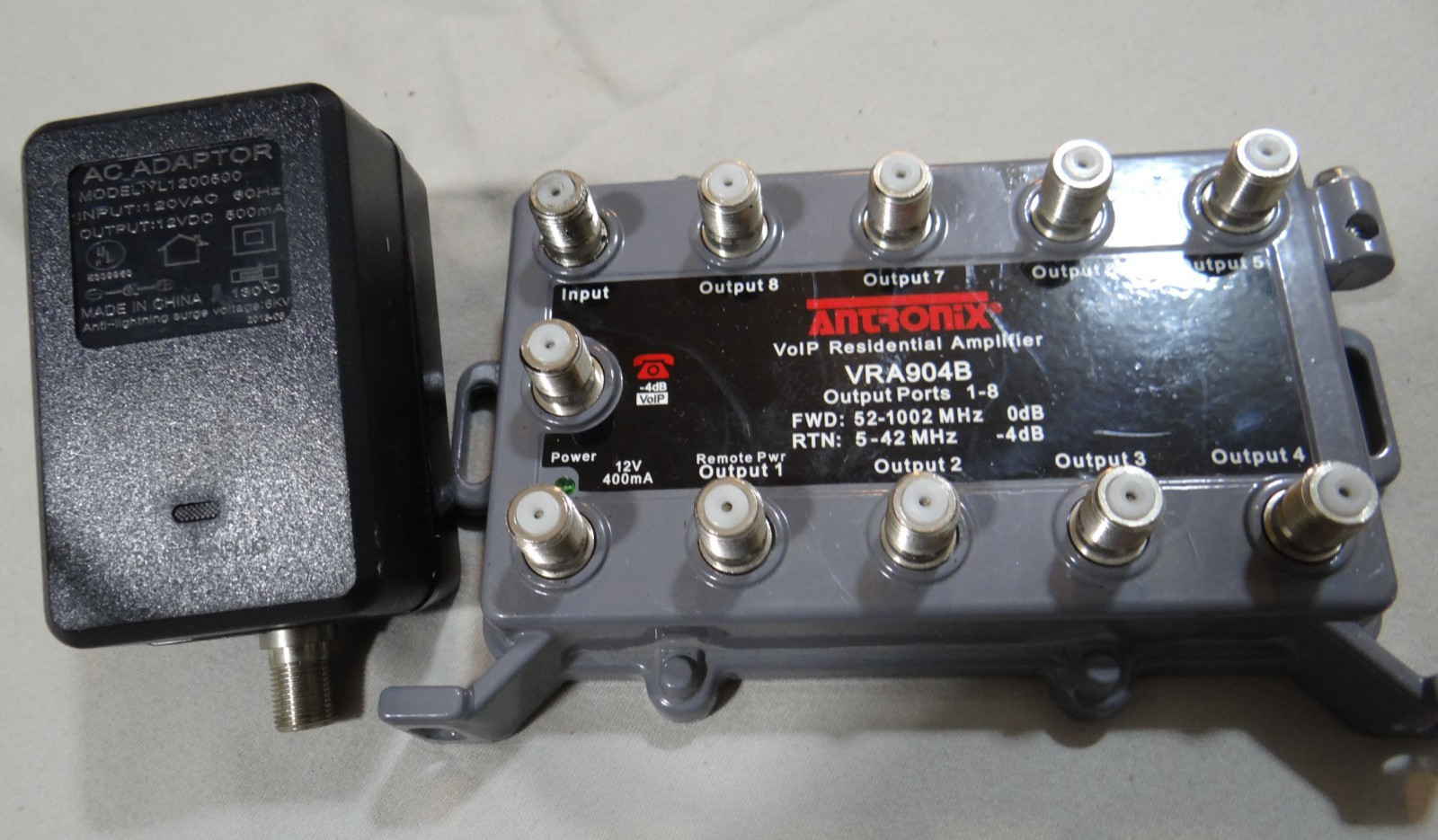 Antronix VRA904B VoIP Residential Amplifier 8-Port 1GHz 0dB/−4dB
