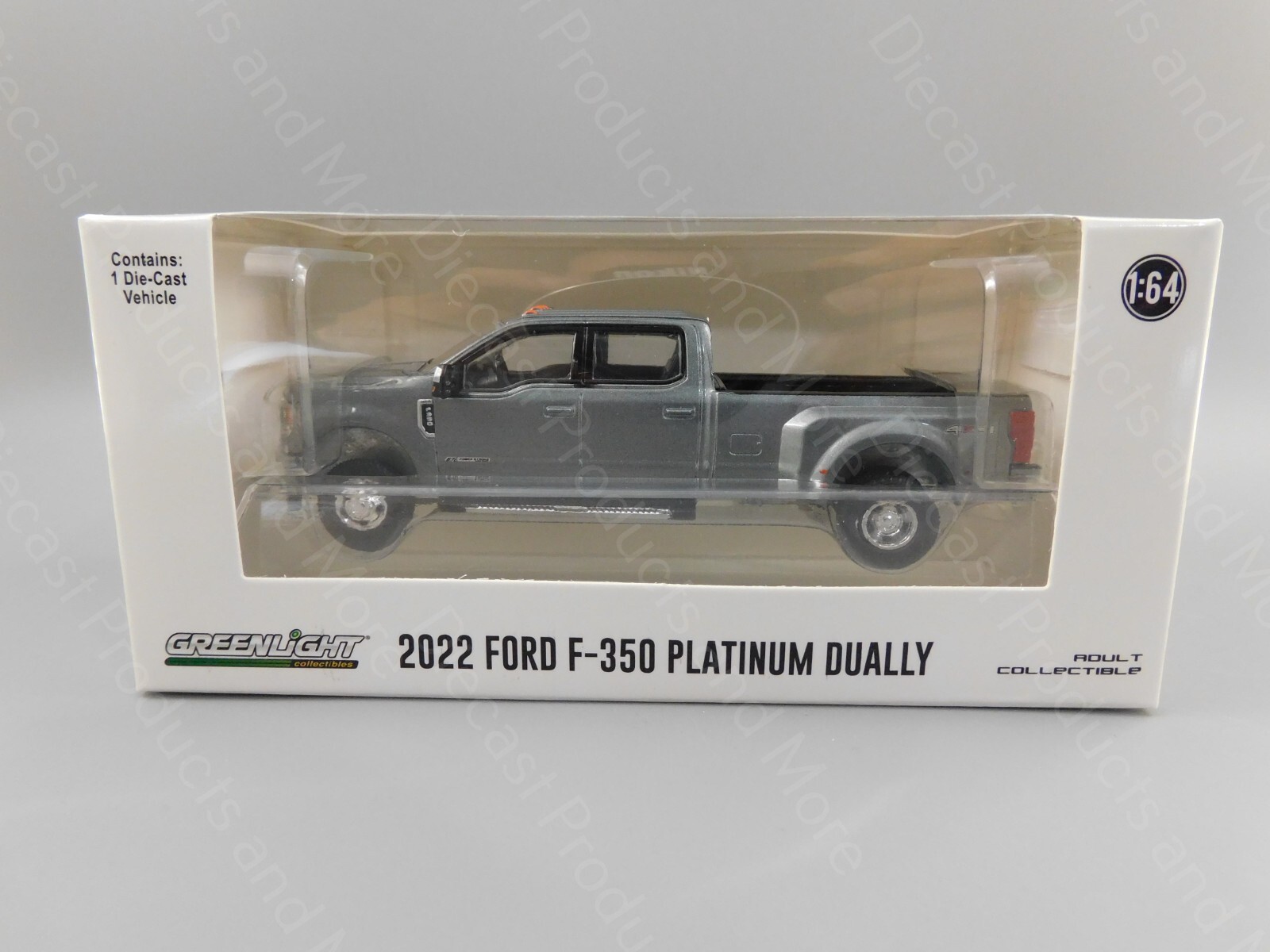 2025 Greenlight Gray 2022 FORD F350 Platinum Dually Pickup Truck 1:64 Scale