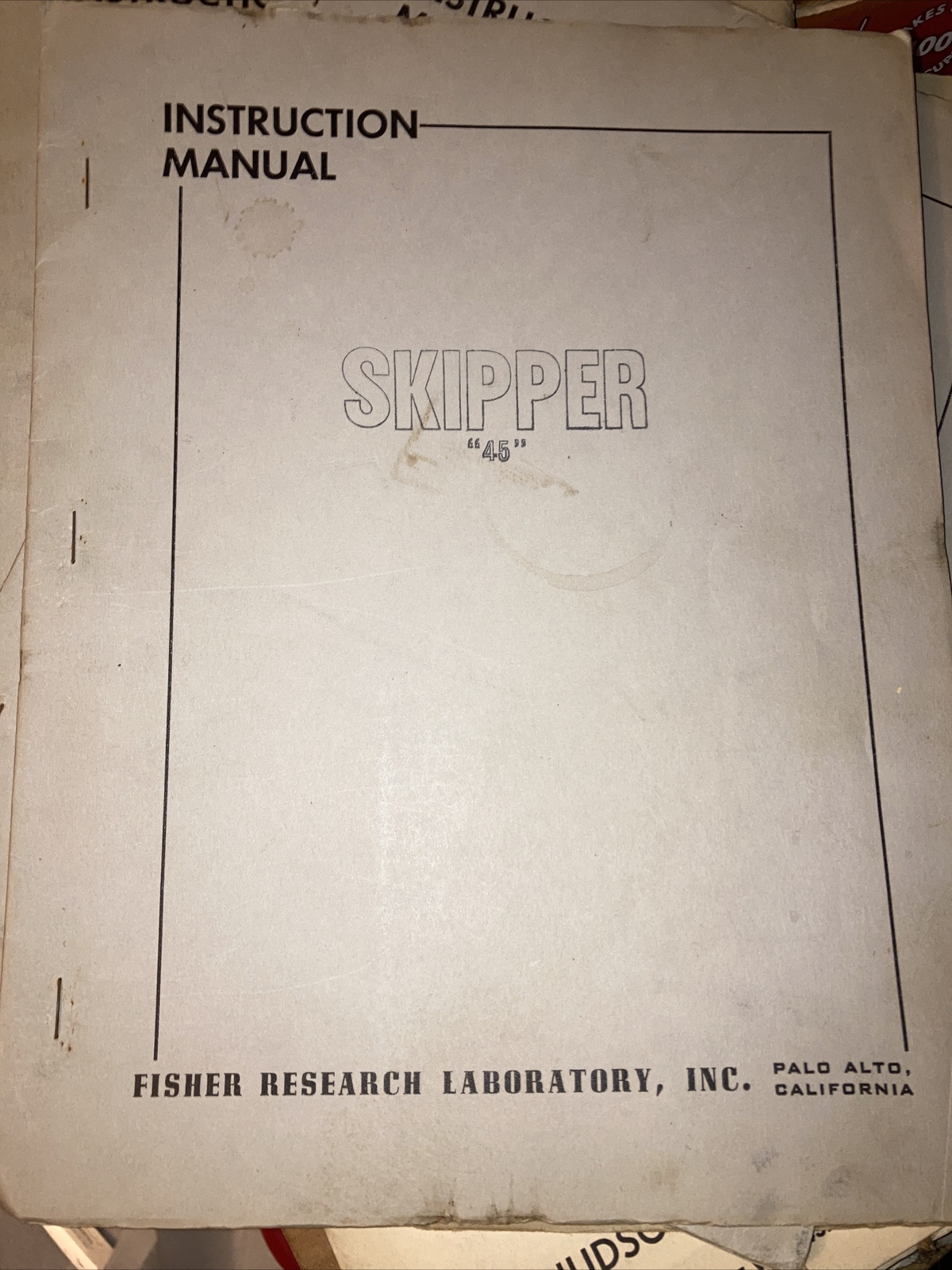 Marine Radio Telephone SKIPPER “45” Instructions Fisher Research Laboratory Inc