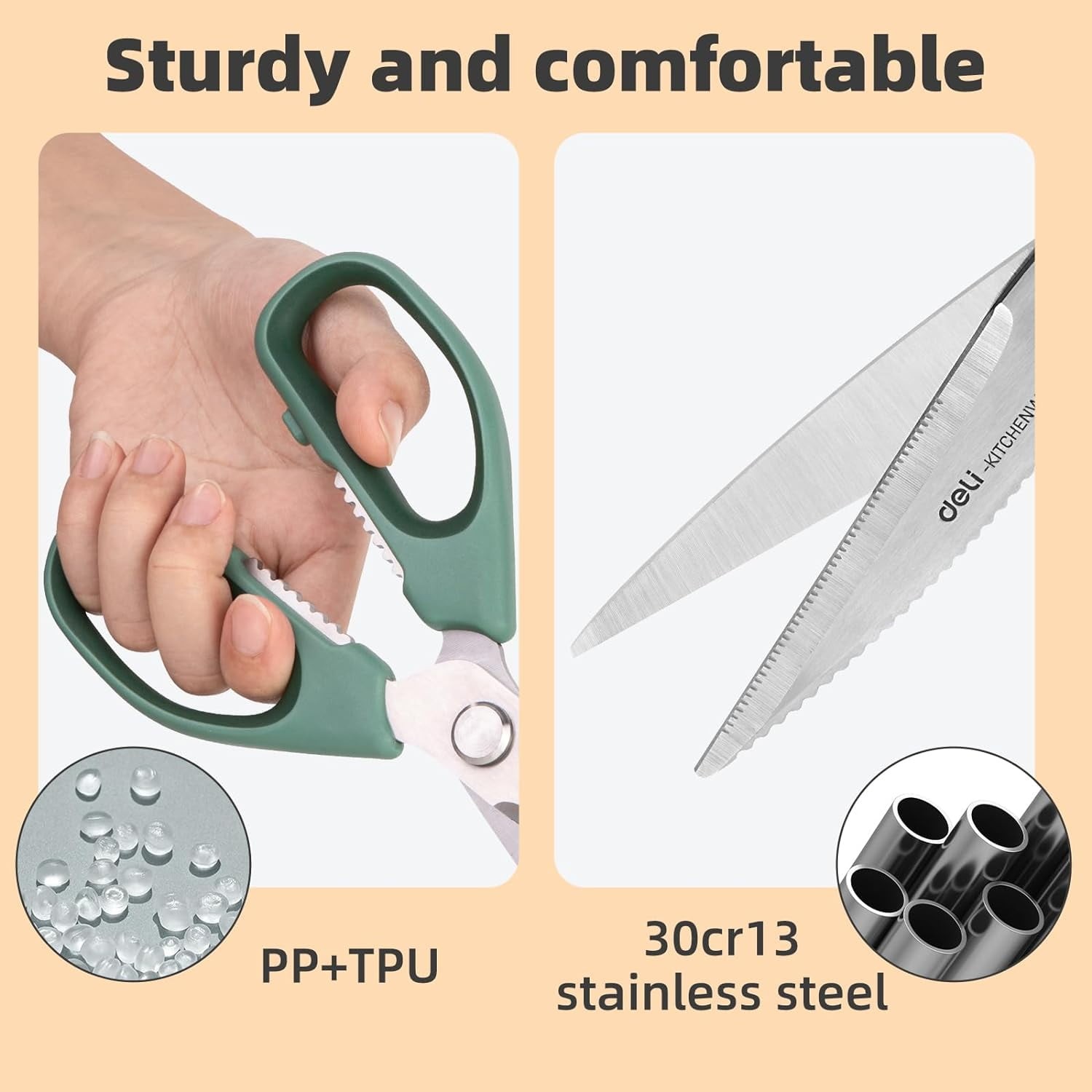 Deli 2 Pack Kitchen Scissor 5 in 1